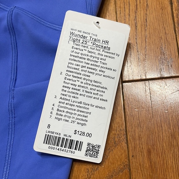 NWT lululemon wunder train with pockets 25” size 0, 8 - Picture 8 of 9